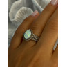 Jwbr 925 Sterling Silver Opal & Beryl Ring Size 7