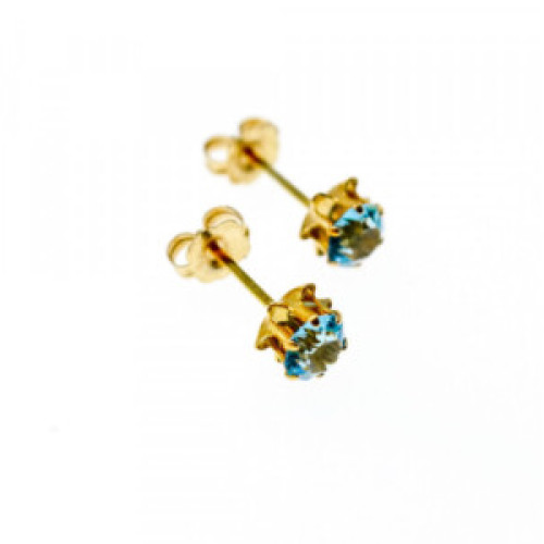 14K Yellow Gold Topaz Earrings