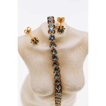 14K Yellow Gold Topaz Earrings