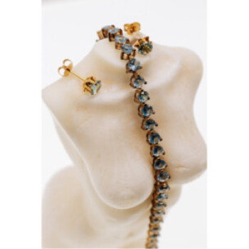 14K Yellow Gold Topaz Earrings