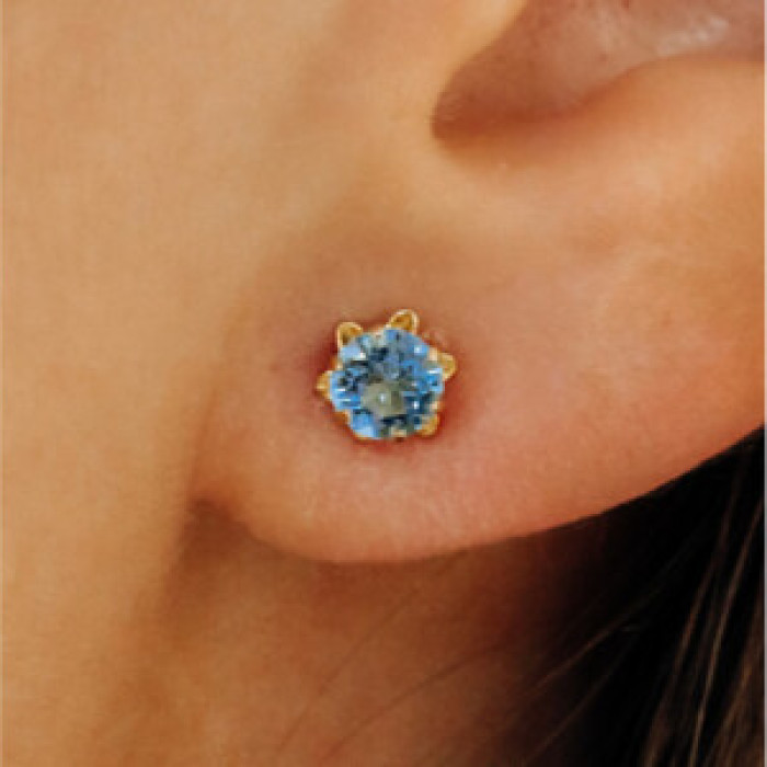14K Yellow Gold Topaz Earrings