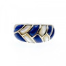 925 Sterling Silver Sodalite & Mother OF Pearl Ring Size 11.75
