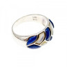 925 Sterling Silver Sodalite & Mother OF Pearl Ring Size 11.75
