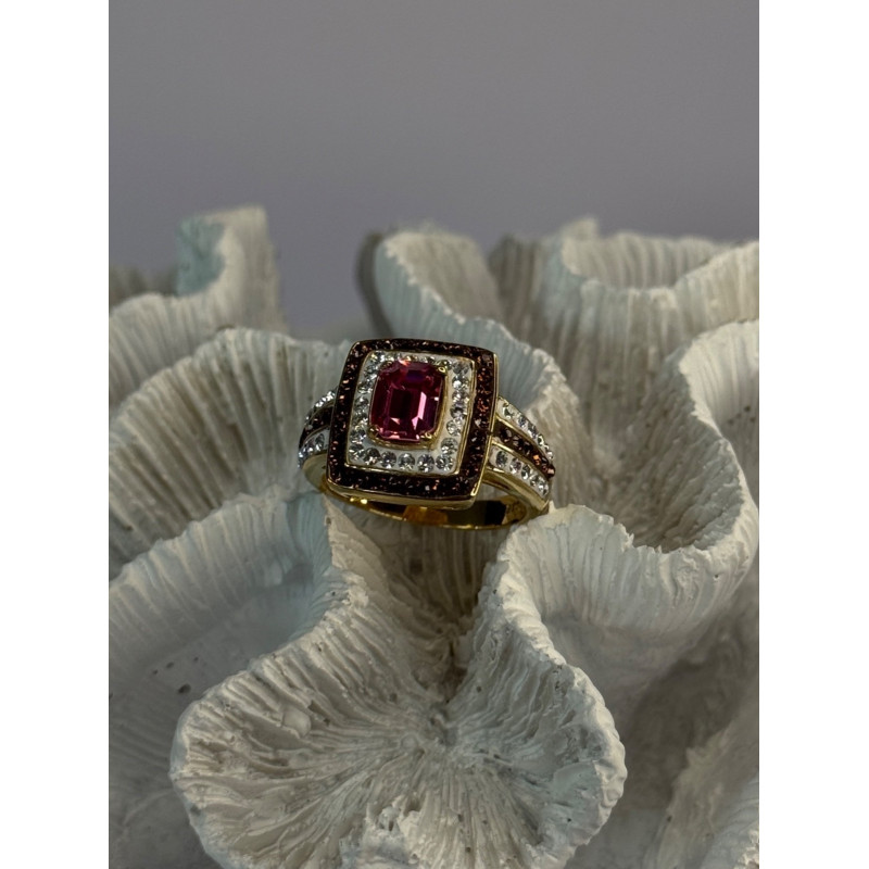 Seta 925 Sterling Silver Gold Plated Spinel Ring Size 10
