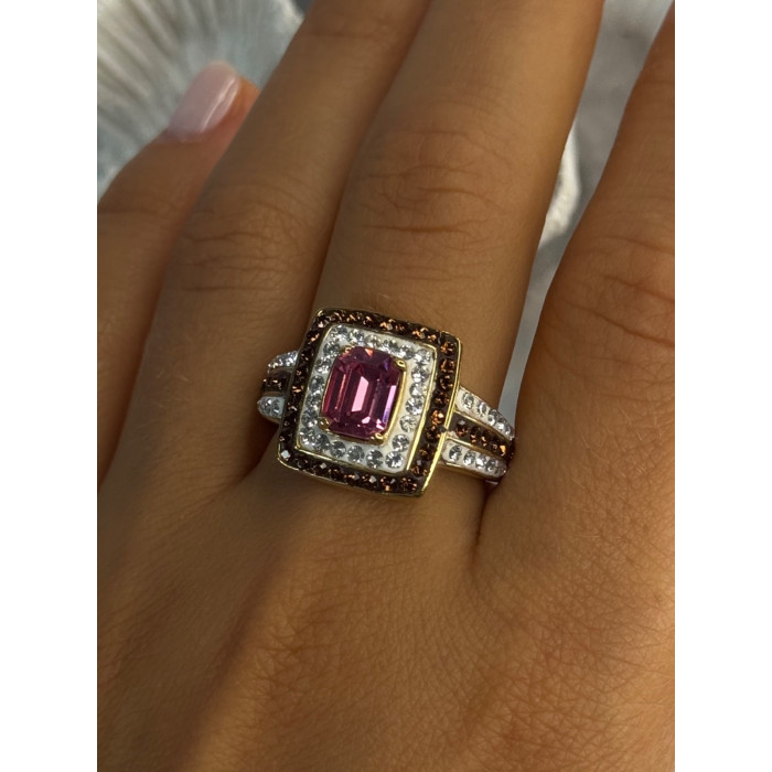 Seta 925 Sterling Silver Gold Plated Spinel Ring Size 10