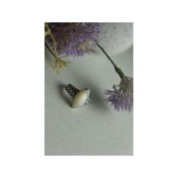925 Sterling Silver Mother Of Pearl Ring Size 6.5