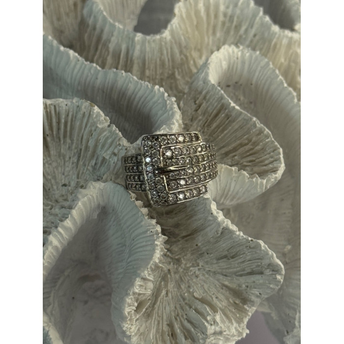 925 Sterling Silver Belt CZ Ring Size 9