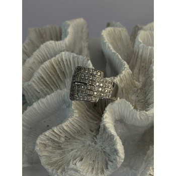 925 Sterling Silver Belt CZ Ring Size 9