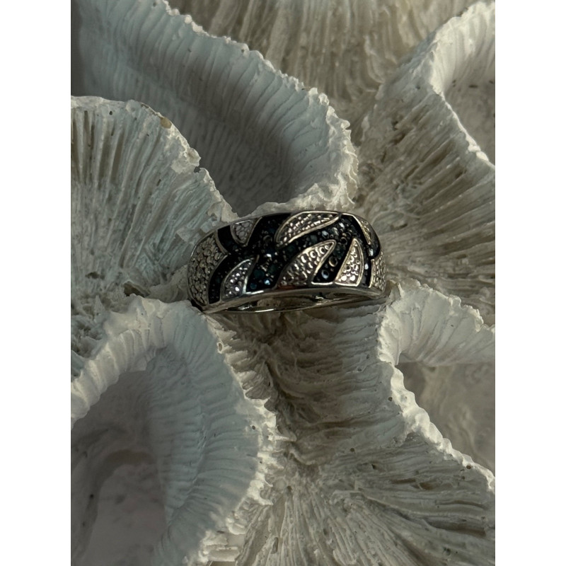 925 Sterling Silver Sapphire Ring Size 7