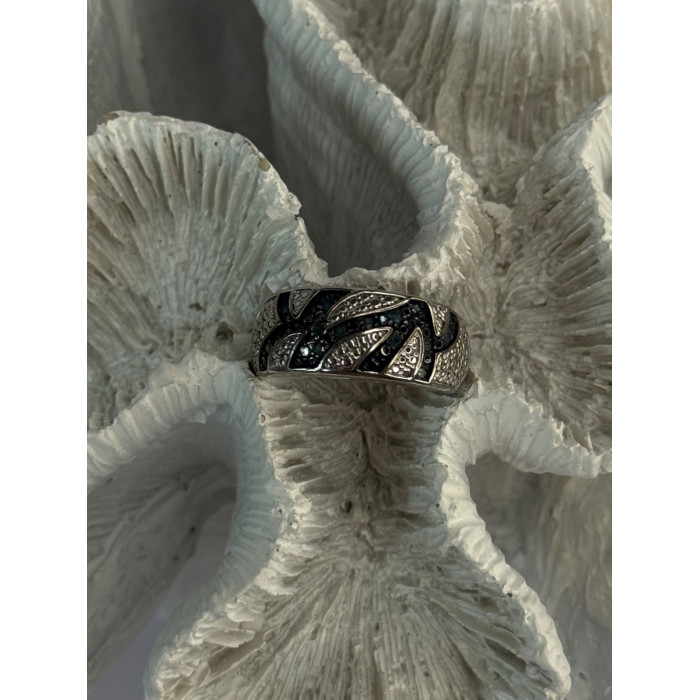 925 Sterling Silver Sapphire Ring Size 7