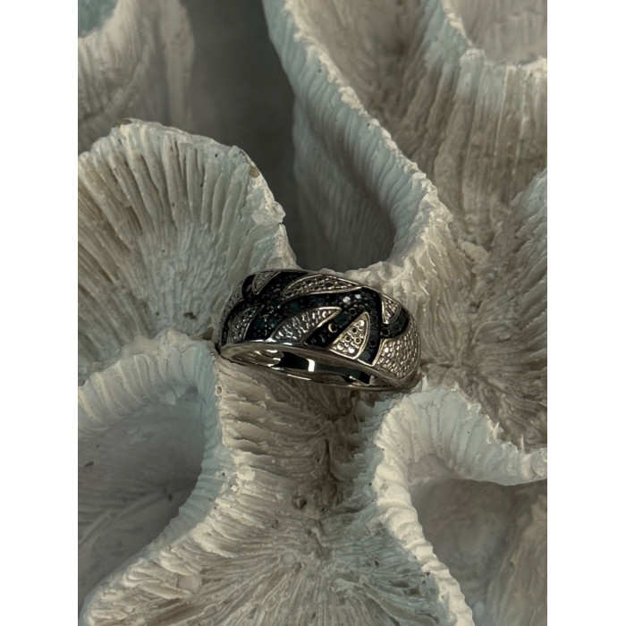 925 Sterling Silver Sapphire Ring Size 7