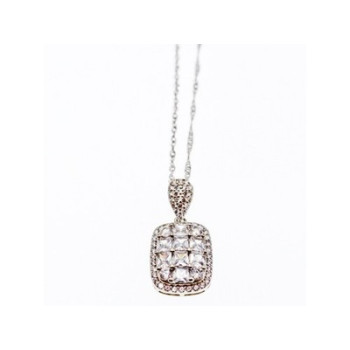 925 Sterling Silver CZ Chain with Pendant