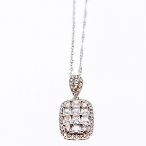 925 Sterling Silver CZ Chain With Pendant