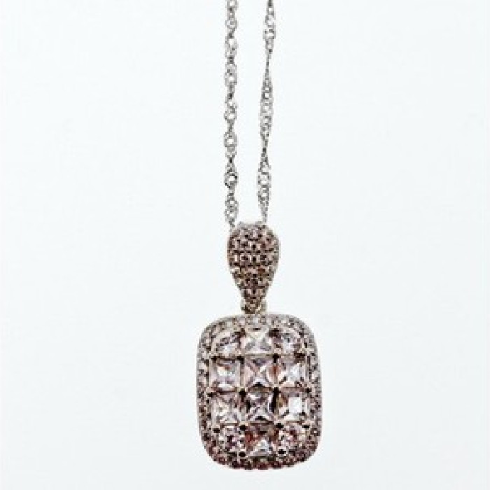 925 Sterling Silver CZ Chain With Pendant