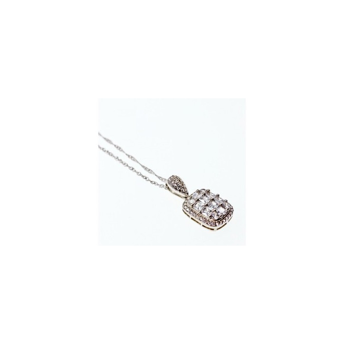 925 Sterling Silver CZ Chain with Pendant