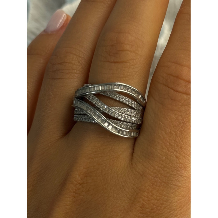 Elegant Design 925 Sterling Silver White Topaz Ring Size 9