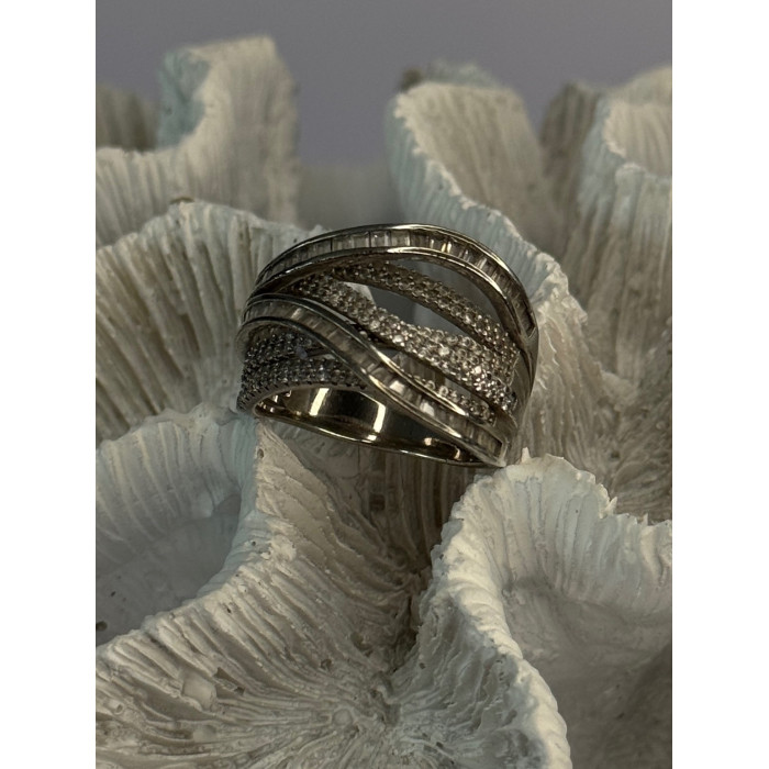 Elegant Design 925 Sterling Silver White Topaz Ring Size 9