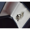 925 Sterling Silver Black Spinel & CZ Ring Size 5.5