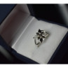 925 Sterling Silver Black Spinel & CZ Ring Size 5.5