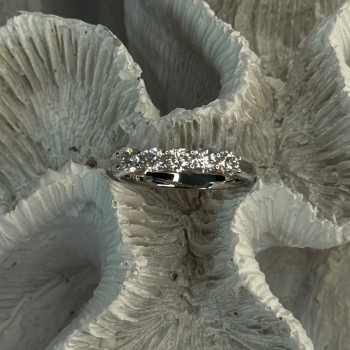 Paj 925 Sterling Silver White Topaz Ring Size 8