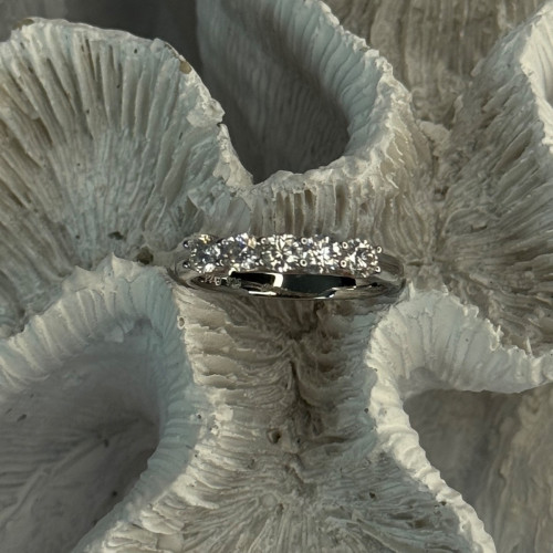 Paj 925 Sterling Silver White Topaz Ring Size 8