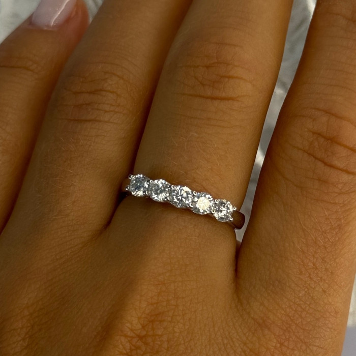 Paj 925 Sterling Silver White Topaz Ring Size 8