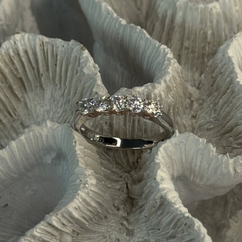 Paj 925 Sterling Silver White Topaz Ring Size 8