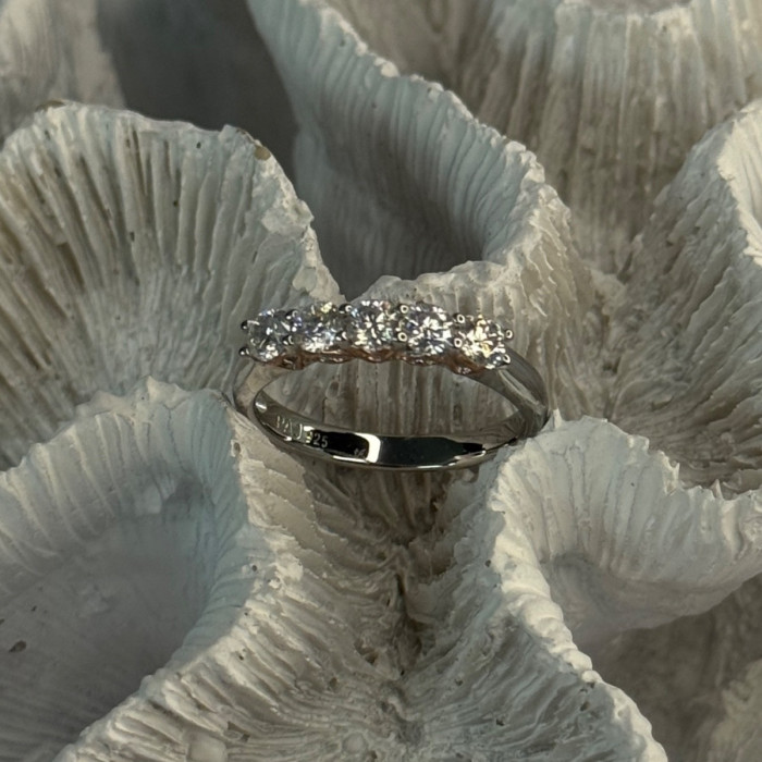 Paj 925 Sterling Silver White Topaz Ring Size 8