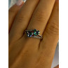 925 Sterling Silver Alexandrite Heart & Beryl Ring Size 10
