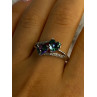 925 Sterling Silver Alexandrite Heart & Beryl Ring Size 10
