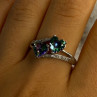 925 Sterling Silver Alexandrite Heart & Beryl Ring Size 10