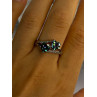 925 Sterling Silver Alexandrite Heart & Beryl Ring Size 10