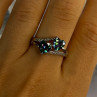 925 Sterling Silver Alexandrite Heart & Beryl Ring Size 10