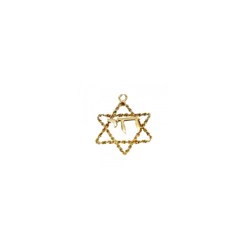 14K YELLOW GOLD STAR OF DAVID PENDANT