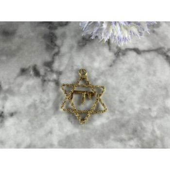 14K YELLOW GOLD STAR OF DAVID PENDANT