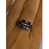 925 Sterling Silver Sapphire & Beryl Ring Size 8