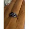 925 Sterling Silver Sapphire & Beryl Ring Size 8