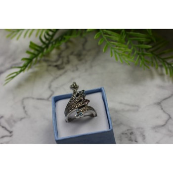 925 Sterling Silver Multi Gemstones Ring Size 7