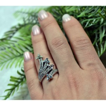 925 Sterling Silver Multi Gemstones Ring Size 7