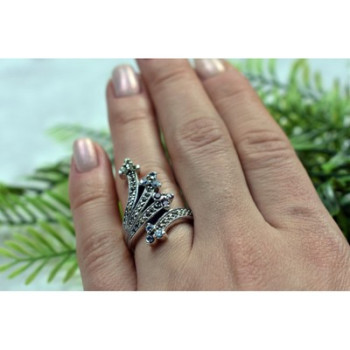 925 Sterling Silver Multi Gemstones Ring Size 7