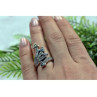 925 Sterling Silver Multi Gemstones Ring Size 7
