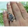 925 Sterling Silver Multi Gemstones Ring Size 7