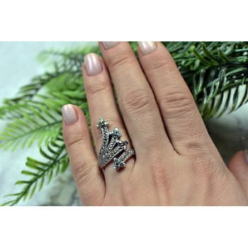 925 Sterling Silver Multi Gemstones Ring Size 7