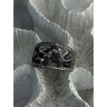 925 Sterling Drop Silver Leaf Design Ring Size 10