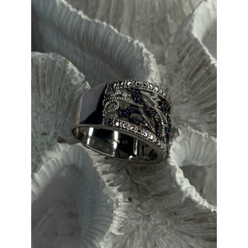 925 Sterling Drop Silver Leaf Design Ring Size 10