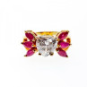 925 Sterling Silver Gold Plated Spinel & CZ 