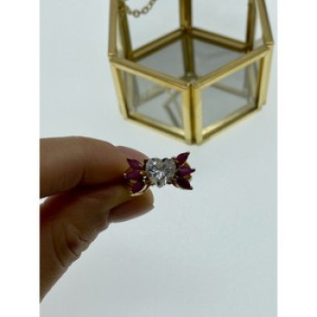 925 Sterling Silver Gold Plated Spinel & CZ 