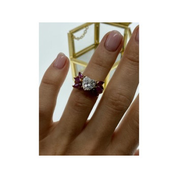 925 Sterling Silver Gold Plated Spinel & CZ 