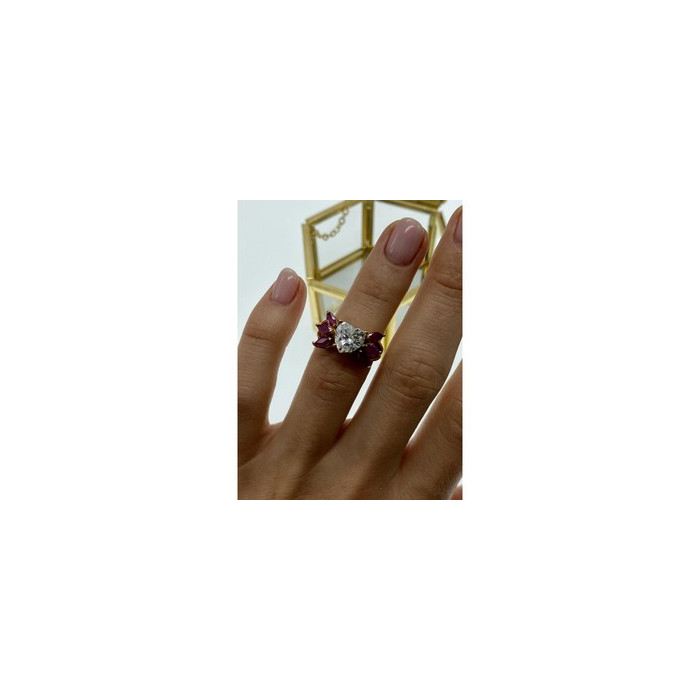 925 Sterling Silver Gold Plated Spinel & CZ 