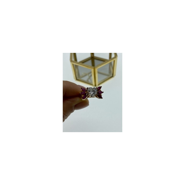 925 Sterling Silver Gold Plated Spinel & CZ 